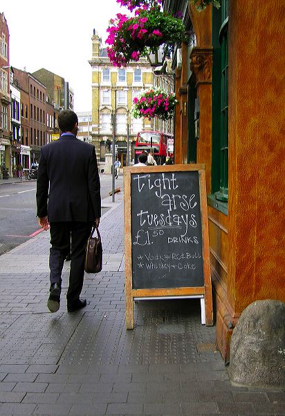 sign outside a pub