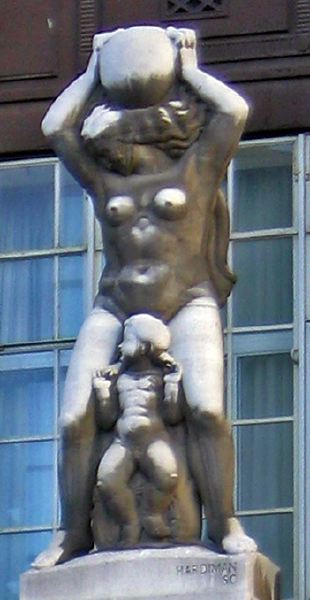 statue of a woman and child